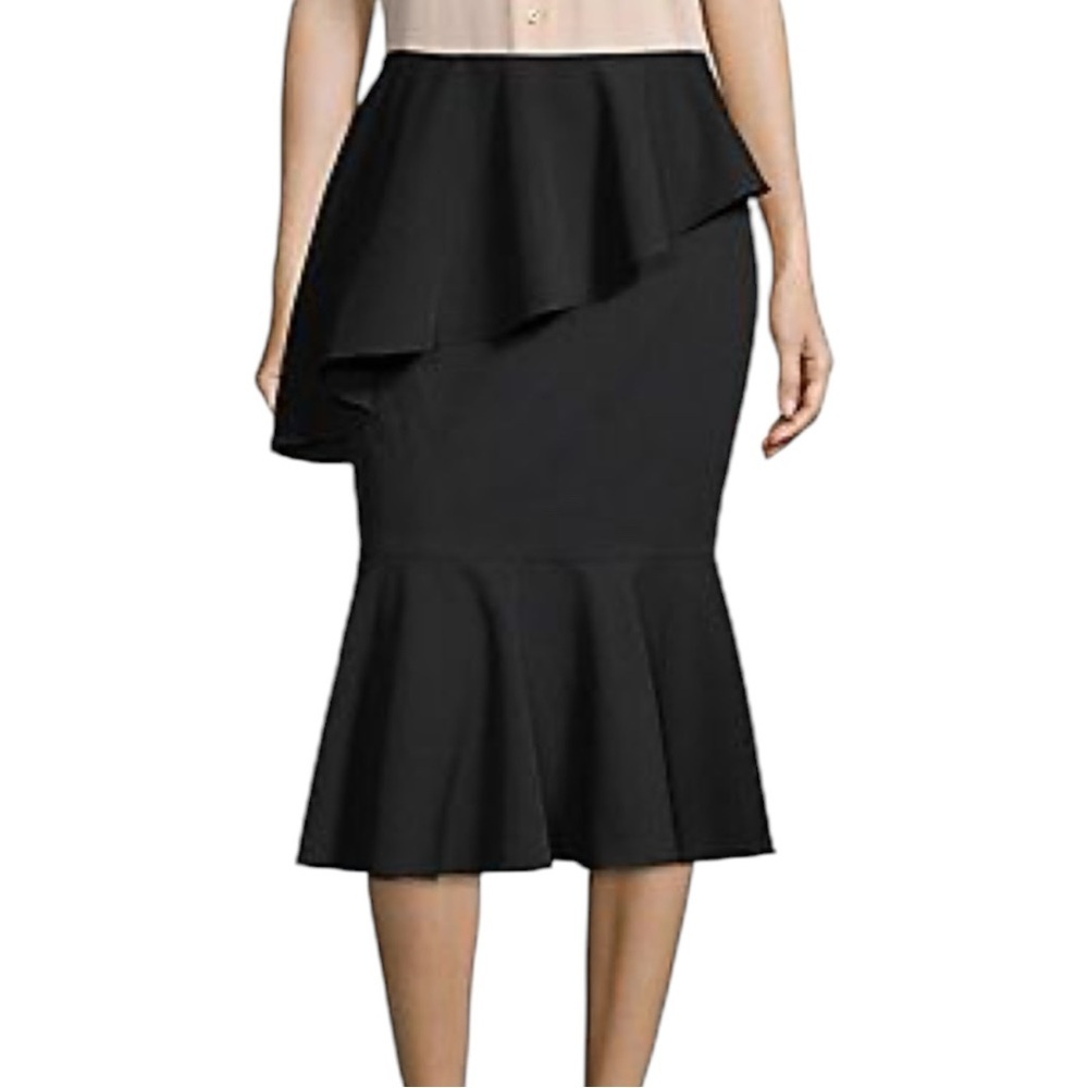 SCRIPTED RUFFLED SKIRT SZ SMALL Black with Ruffled for Night Out